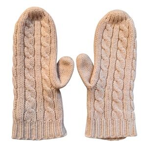 Vintage Gap 100% Lambswool Cable Knit Mittens Ivory Medium/Large Y2K Classic